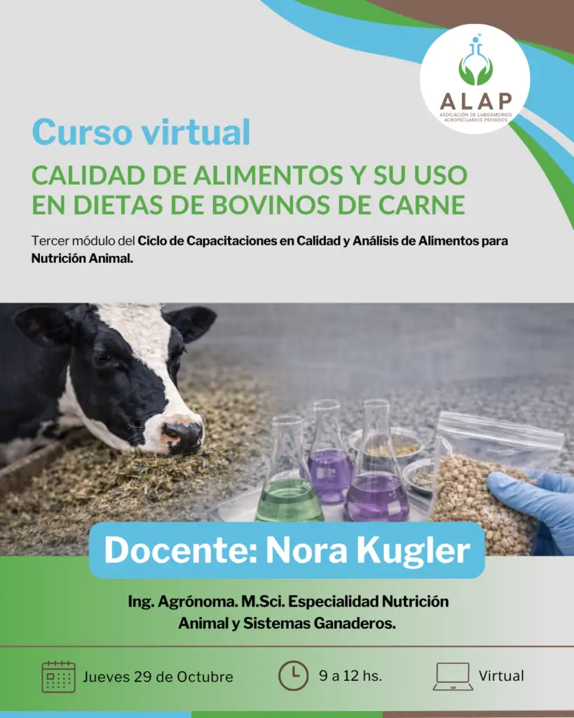 Flyer curso alap Calidad de alimentos y su uso en dietas de bovinos de carne